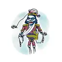 evil puppeteer pulling strings attached to skin of human marionette in agony  tattoo design idea
