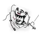 evil puppeteer pulling strings attached to skin of human marionette in agony  tattoo design idea