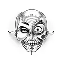 evil puppeteer pulling strings attached to skin of human marionette in agony  tattoo design idea