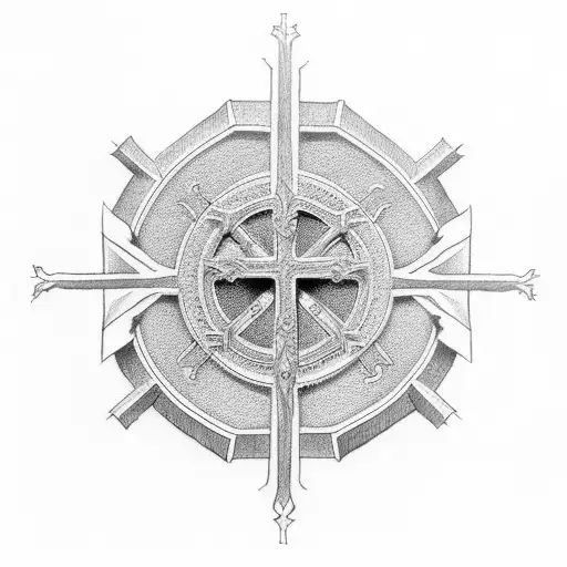 Christian Cross with Proverbs 24:16 tattoo design idea