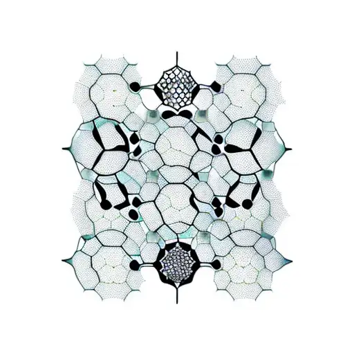 A shoulder piece featuring a symmetrical arrangement of hexagonal honeycomb cells, with each cell containing a different symbol representing the client's interests and hobbies. tattoo design idea