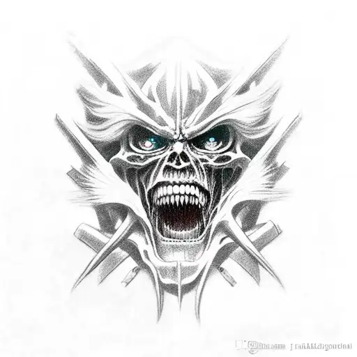 haceme el diseño de la hallucigenia de attack on titan para la espalda tattoo design idea