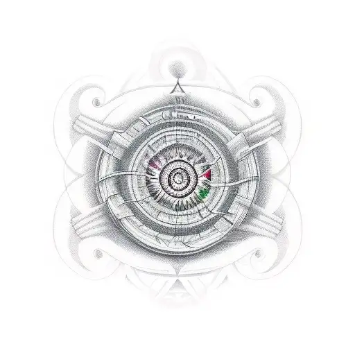 A music note merging with a finance graph, surrounded by Lord Shiva and gym equipment tattoo design idea