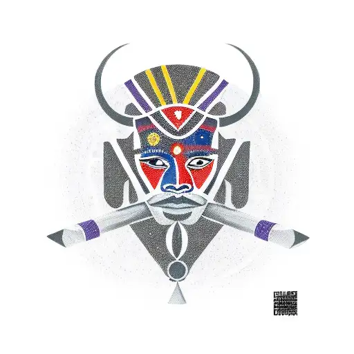 october libra african warrior tattoo design idea