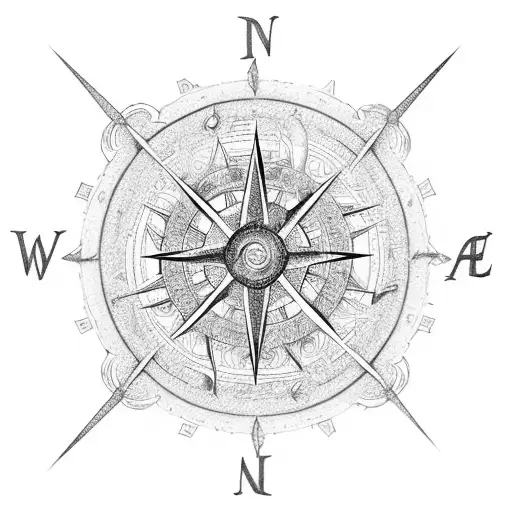 An intricate compass surrounded by crashing waves and a towering lighthouse, representing the client's love for the ocean and navigation tattoo design idea
