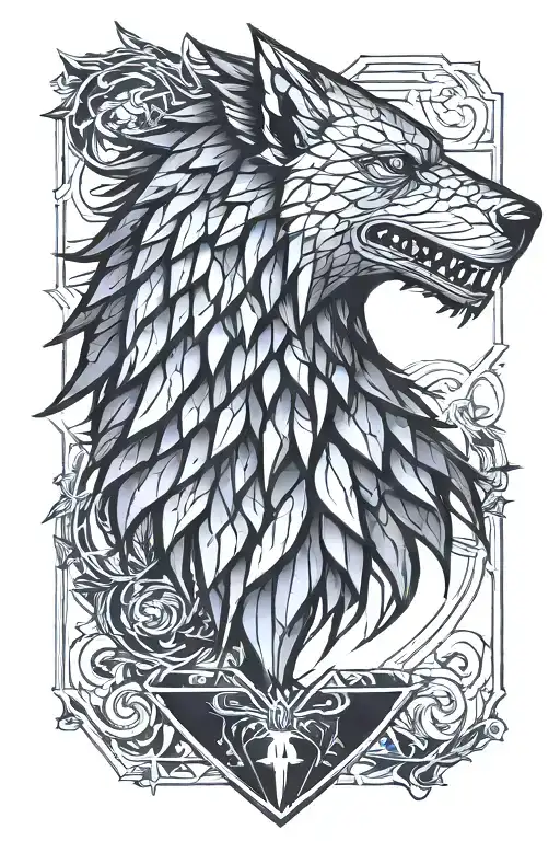 House Stark family crest tattoo design idea