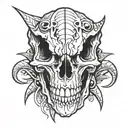 realistic Dinosaur skull tattoo design idea