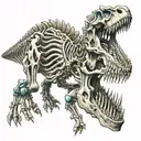 realistic Dinosaur skeleton with nordic paterns tattoo design idea