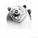 intimidating black bear facing front tattoo design idea