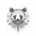 intimidating black bear facing front tattoo design idea