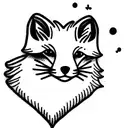 cute arctic fox tattoo design idea