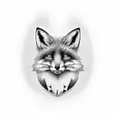 fox white eyes tattoo design idea