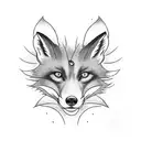 fox white eyes tattoo design idea