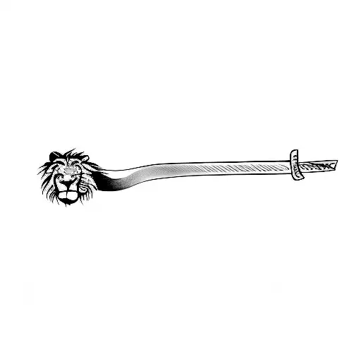 lion facw with scar  tattoo design idea