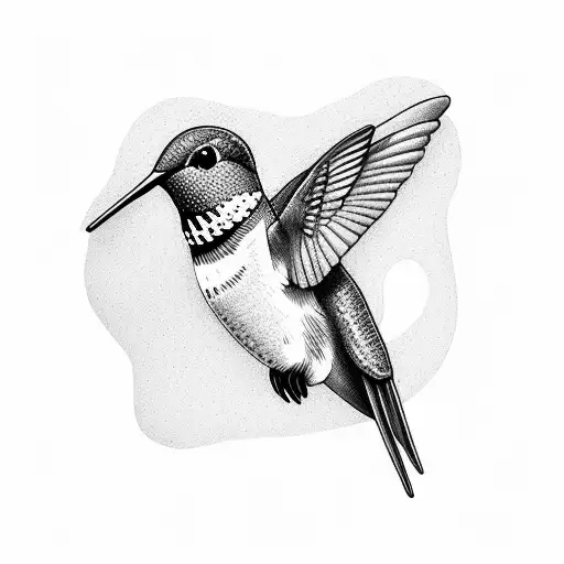 Hummingbird hip hop tattoo design idea
