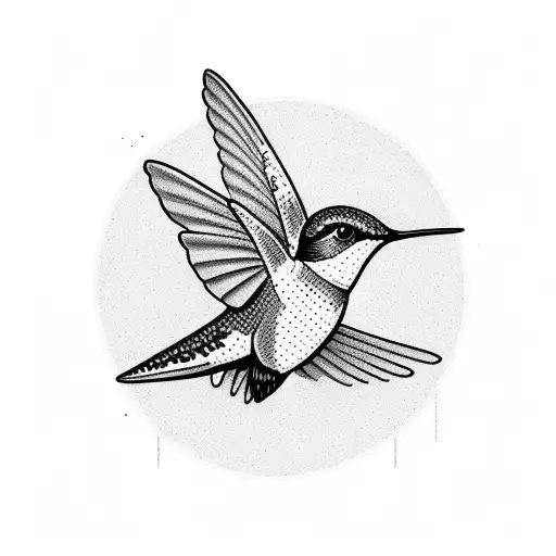 Hummingbird pop art tattoo design idea
