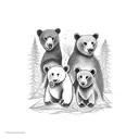 three bears in the forest tattoo design idea