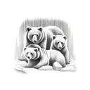 three bears in the forest tattoo design idea