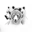 three bears in the forest tattoo design idea