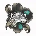 waylon in cursive tattoo design idea