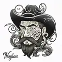 waylon in cursive tattoo design idea
