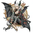succubus white hair holding hope  tattoo design idea