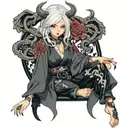 succubus white hair holding hope  tattoo design idea