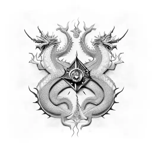 chandelier and dragon tattoo design idea