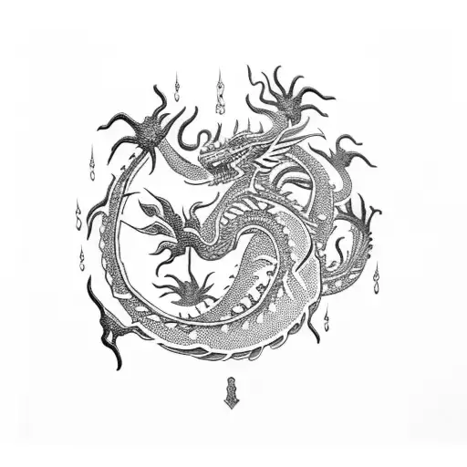 chandelier and dragon tattoo design idea