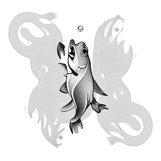 A drowned goldfish tattoo design idea