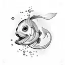 A drowned goldfish tattoo design idea