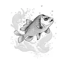 A drowned goldfish tattoo design idea