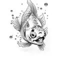 A drowned goldfish tattoo design idea