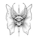 butterfly snake skull tattoo design idea
