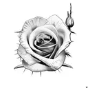 venus flytrap rose tattoo design idea