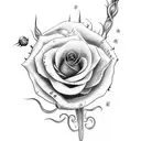 venus flytrap rose tattoo design idea