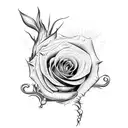 venus flytrap rose tattoo design idea