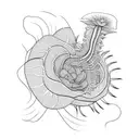 long venus flytrap tattoo design idea