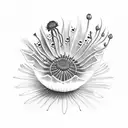 venus flytrap with flowers and flies tattoo design idea