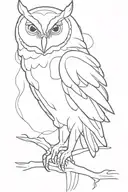 linework deftones owl tattoo design idea