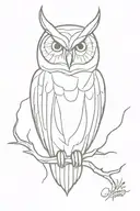 linework deftones owl tattoo design idea