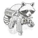 tactical racoon p90 tattoo design idea