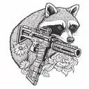 tactical racoon p90 tattoo design idea