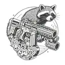 tactical racoon p90 tattoo design idea