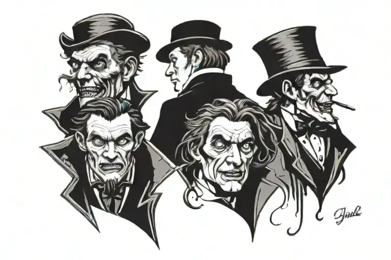 dr Jekyll mr hyde top back tattoo tattoo design idea
