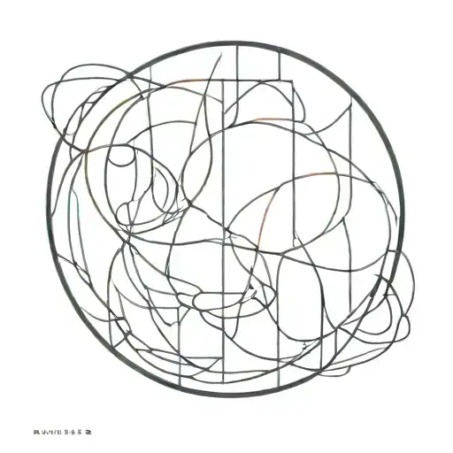 the word mosaic in abstract lineart  tattoo design idea