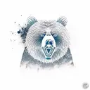 angry bear head  tattoo design idea