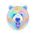 angry bear head  tattoo design idea