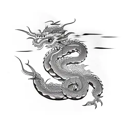 Dragon yakuza snake  tattoo design idea