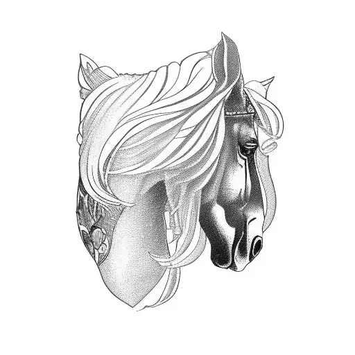 Maui Armband with horse growth representation tattoo design idea